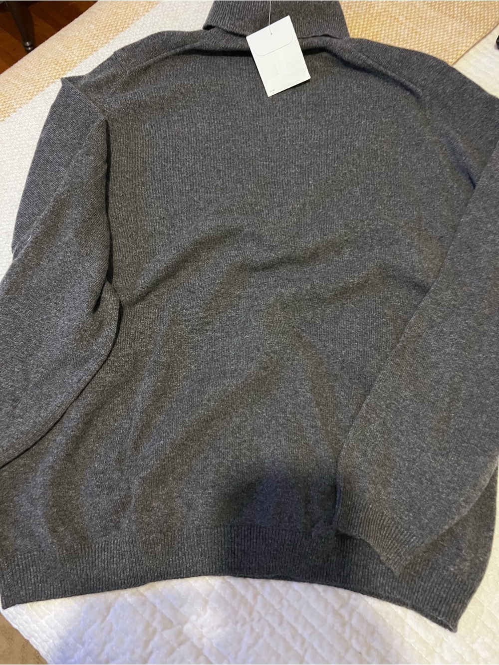 Men's Grey Turtleneck Sweater - Classic Knit